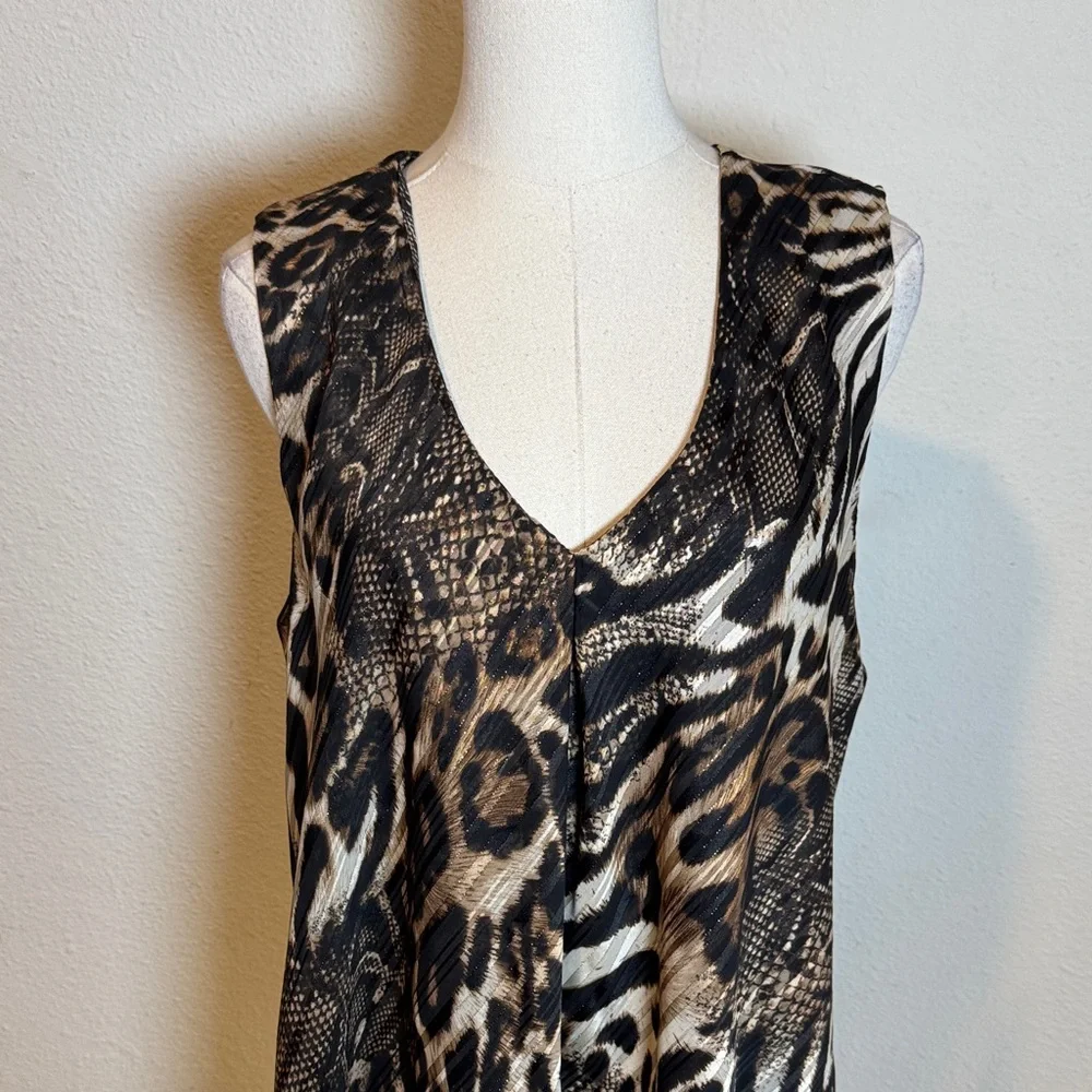 NWT Frank Lyman Tiered Leopard Print Sleeveless Blouse size 18 - Picture 13 of 13